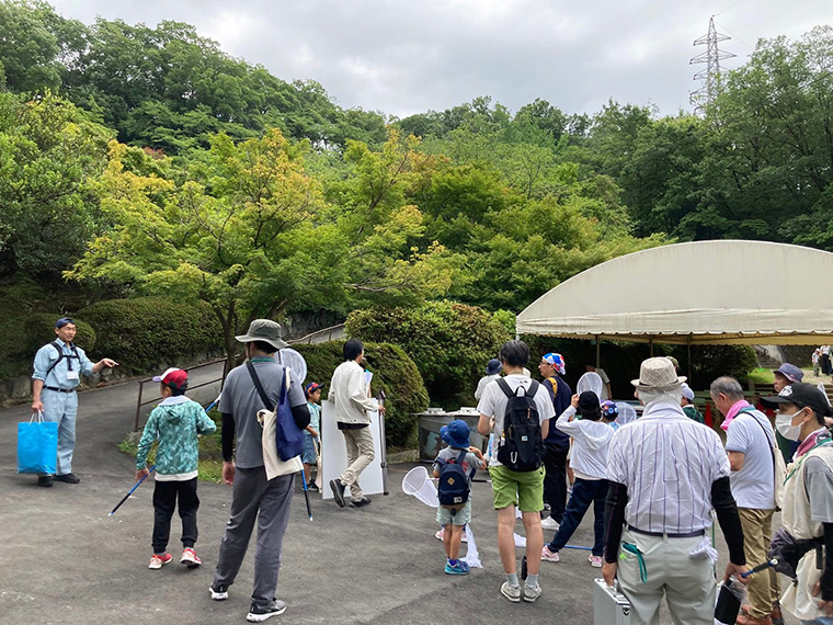 玉手山公園でクビアカツヤカミキリの捕獲活動